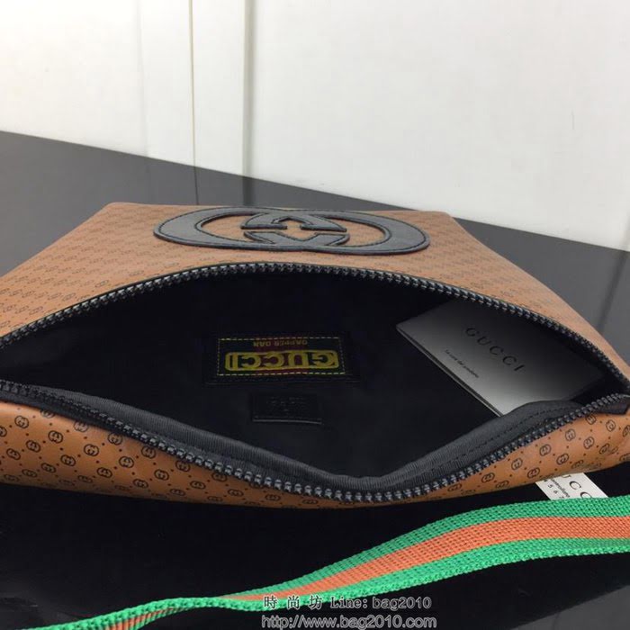 GUCCI古馳 新款 專櫃品質 原單 536416 棕絲印 休閒百搭款 腰包HY1384